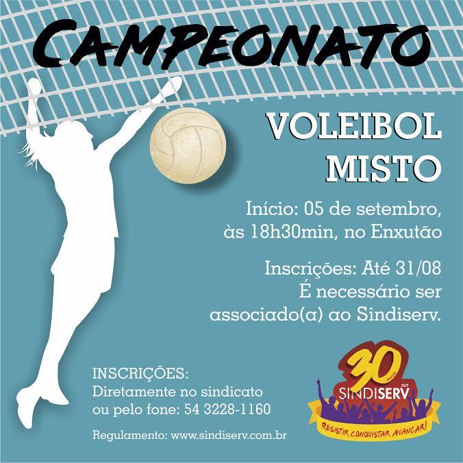 Campeonato Intersindical de Vôlei! Inscreva sua equipe - Sindiserv