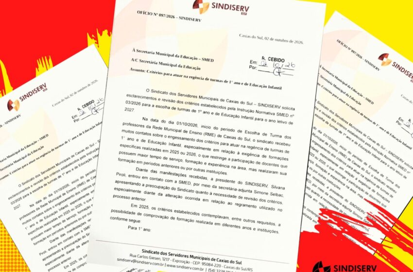  Sindiserv solicita retorno dos critérios para escolha de turmas na Smed